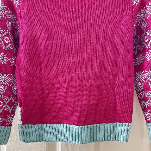 33 Degrees Cats in Christmas Tree Ugly Christmas Sweater Pink Girls Size XS 6/6X - Picture 12 of 14